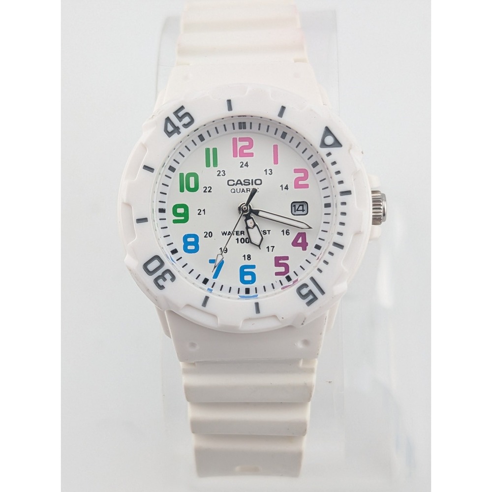Casio Women's Watch 32mm Case White Band LRW200H-7BV New Battery